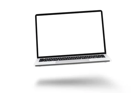 Laptop with white screen Stock Photos