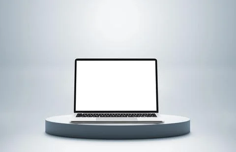 Laptop with white screen Stock Photos
