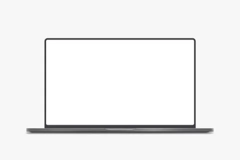 Laptop white screen on white Stock Illustration