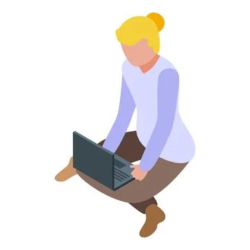 Laptop work icon isometric vector. Travel job Stock Illustration