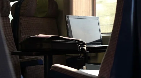 Laptop Work on Train Stock Footage 46116132