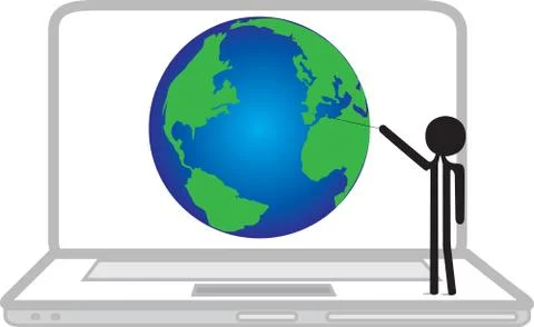 Laptop world Stock Illustration