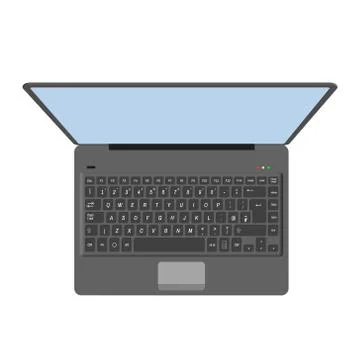 Laptop.3d Vector illustration.Top view. Иллюстрация