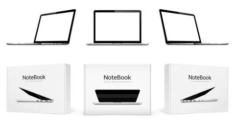 Laptops and box from laptops Stock Illustration