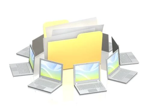 Laptops and folder Stock-Illustration