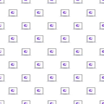 Laptops displaying battery charging status a seamless pattern 스톡 일러스트