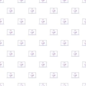 Laptops displaying login screens seamless pattern background Stock Illustration