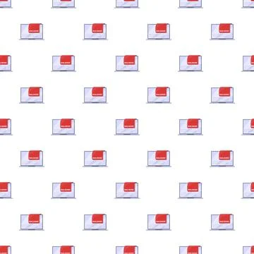 Laptops displaying malware warning seamless pattern イラスト素材