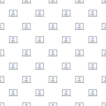 Laptops displaying wrong password message security pattern Stock Illustration