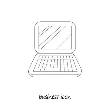Laptops icon in doodle style. Computer, notebook isolated vector illustration Illustrazione stock
