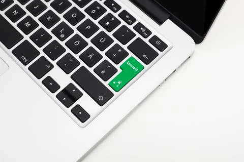 Laptop's keyboard with different color key and copyspace Stock Photos