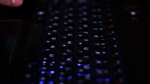 Laptop's Keyboard in the Night Stock Footage 62373775