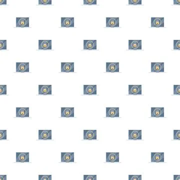 Laptops with padlocks creating endless network security pattern 스톡 일러스트
