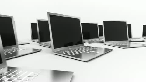 Laptops pc computers network, mobile computing and communication. Stock Footage 21479323