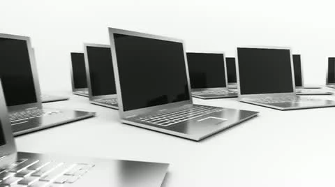 Laptops pc computers network, mobile computing and communication. Stock Footage 21508155