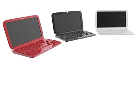 Laptops in various colors Stock Illustration