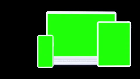 Laptop,Tablet Mockup Series Green Screen and 3D Rendering Stock Footage 296043783