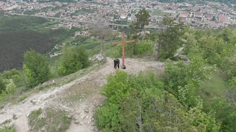 L'aquila aerial view from the peak Stock Footage 118997686
