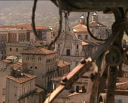 LAQUILA inner city overhead Stock Footage 11121542