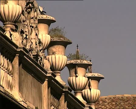 LAQUILA terrace with vases Video stock 11121635