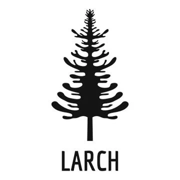 Larch tree icon, simple black style Illustrazione stock