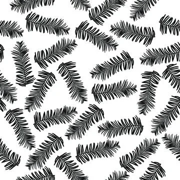 Larch twig seamless pattern Stock Illustration
