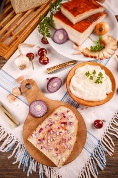Lard bread Stock Photos