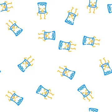 Lard meat character vector seamless pattern Stock Illustration