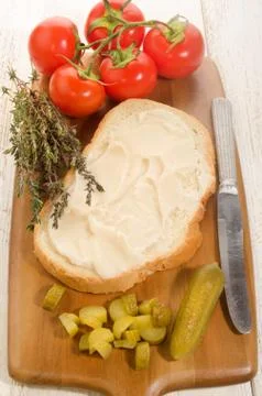 Lard on a slice of bread Stock Photos