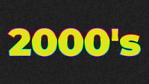 Large 2000s text font type m color changing border blinking interior on grey Stock Footage 308876538