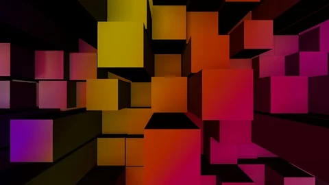 Large 3D blocks moving towards camera in colorful colors Video stock 104619262