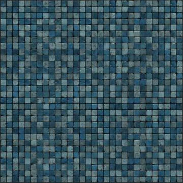 Large 3d render of blue mosaic wall floor Stock Illustration