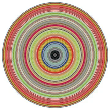 Large 3d render concentric pipes in multiple colors Stock Illustration