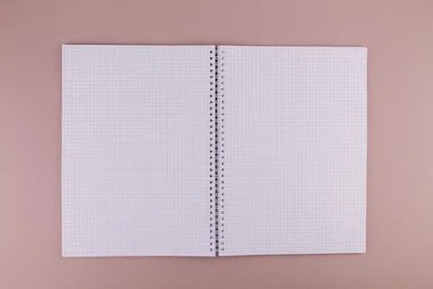 Large a4 notebook on a pink background for study or office work Foto stock