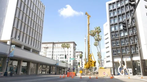 Large abandoned drill construction beverly hills 库存影片 127406869