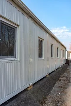 Large abandoned refugee residence in Thuringia Stock Photos
