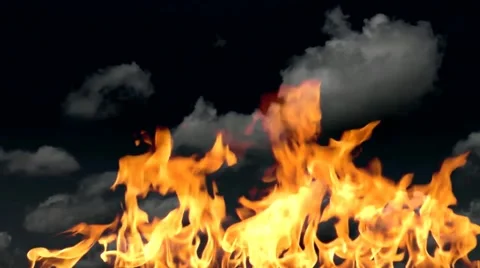 Large abstract campfire  at night cloudy sky background Stock Footage 49885371