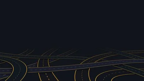 Large abstract roads, lines intersect in various directions Stock Illustration