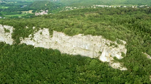 Large aerial view of a limestone cliff in the south of france 動画素材 132105418