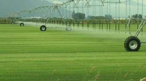 Large Agricultural Irrigation System Stock Footage
