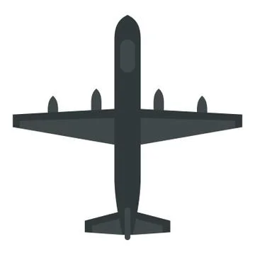 Large aircraft with missiles icon, flat style Stock Illustration