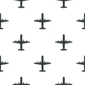 Large aircraft with missiles pattern flat Stock Illustration