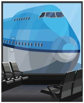 Large airliner Illustrazione stock