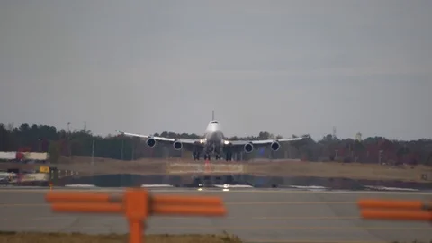 Large Airplane Landing Stock Footage 119038679