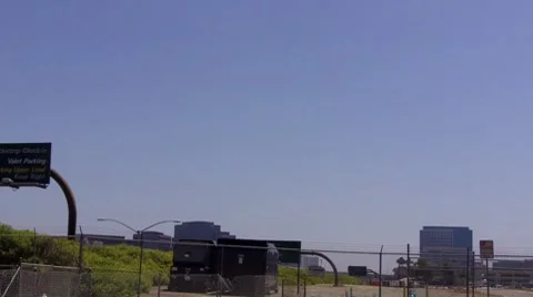 Large airplane landing at John Wayne Airport (SNA) Stock Footage 8539822