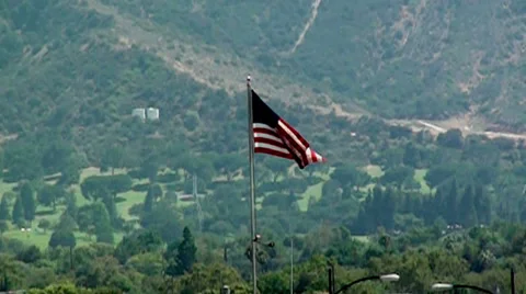 Large American Flag (Slo-motion) Stock Footage 39830109