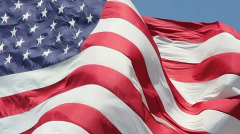 LARGE American Flag v2 Stock Footage 7903974