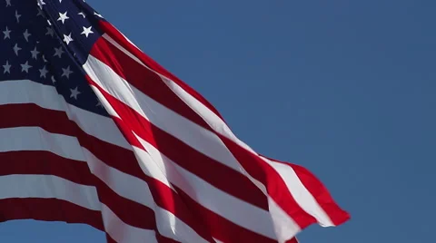 Large American flag waving in the wind Stock Footage 55321382