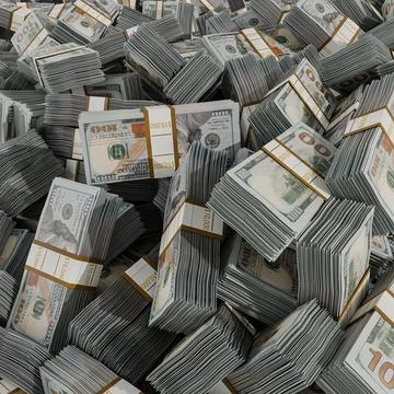 Large amount of American banknotes Illustrazione stock