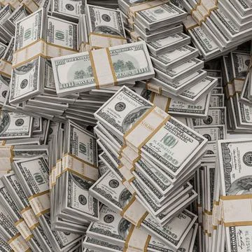 Large amount of American banknotes Illustrazione stock